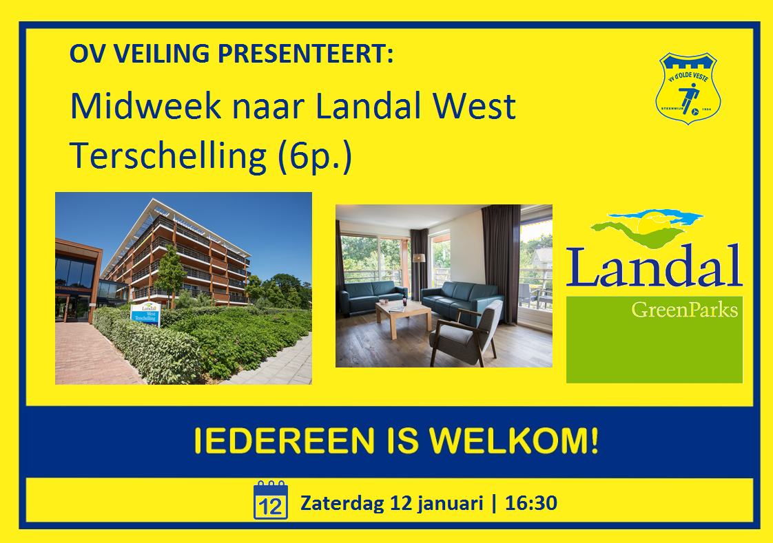 OV Veiling Presenteert : Midweek naar Landal West Terschelling