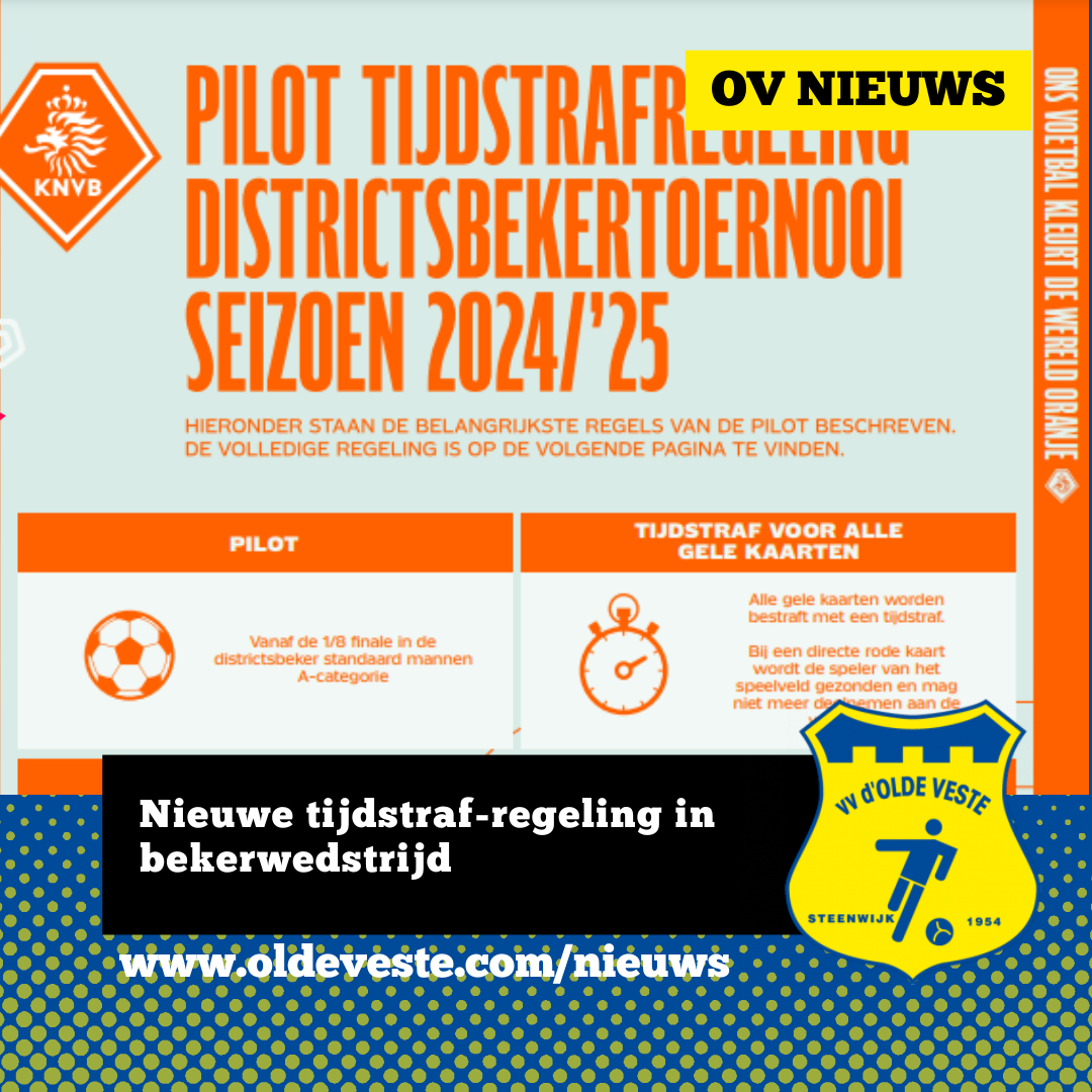 Nieuwe tijdstraf-regeling in bekerwedstrijd Drachtster Boys - Olde Veste